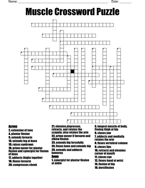 See more answers to this puzzles clues here. . Muscle quality crossword clue